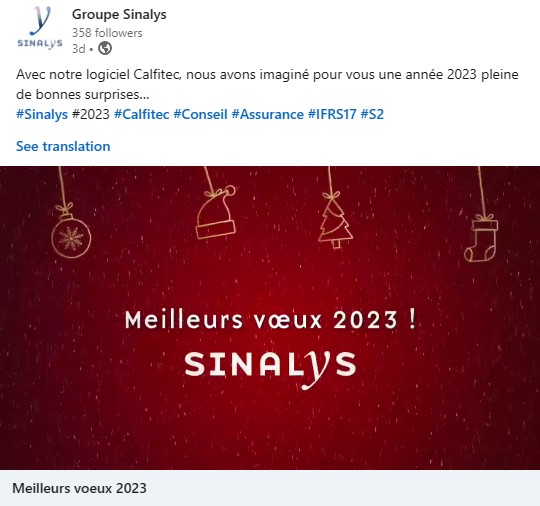 Sinalys vous présente ses meilleurs voeux pour 2023 !